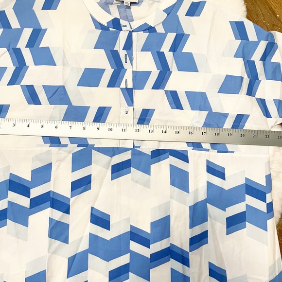 NWT ANTHROPOLOGIE Blue Peter Som Cressida Henley Geometric Tunic Dress M… - Picture 5 of 8